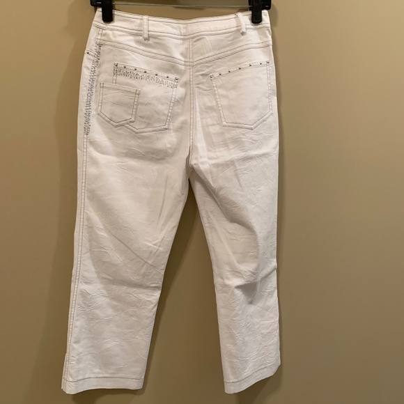 WHITE CROPPED LUCIEN DAUNCIS COLLECTION PANTS - SIZE 27 (4) - Picture 2 of 10